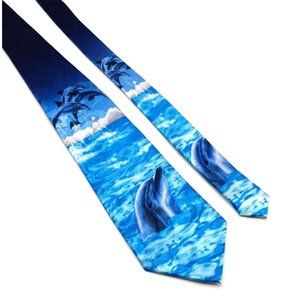Steven Harris Mens Tie Dolphin Tropical Ocean Office Casual Marine Vacation Gift